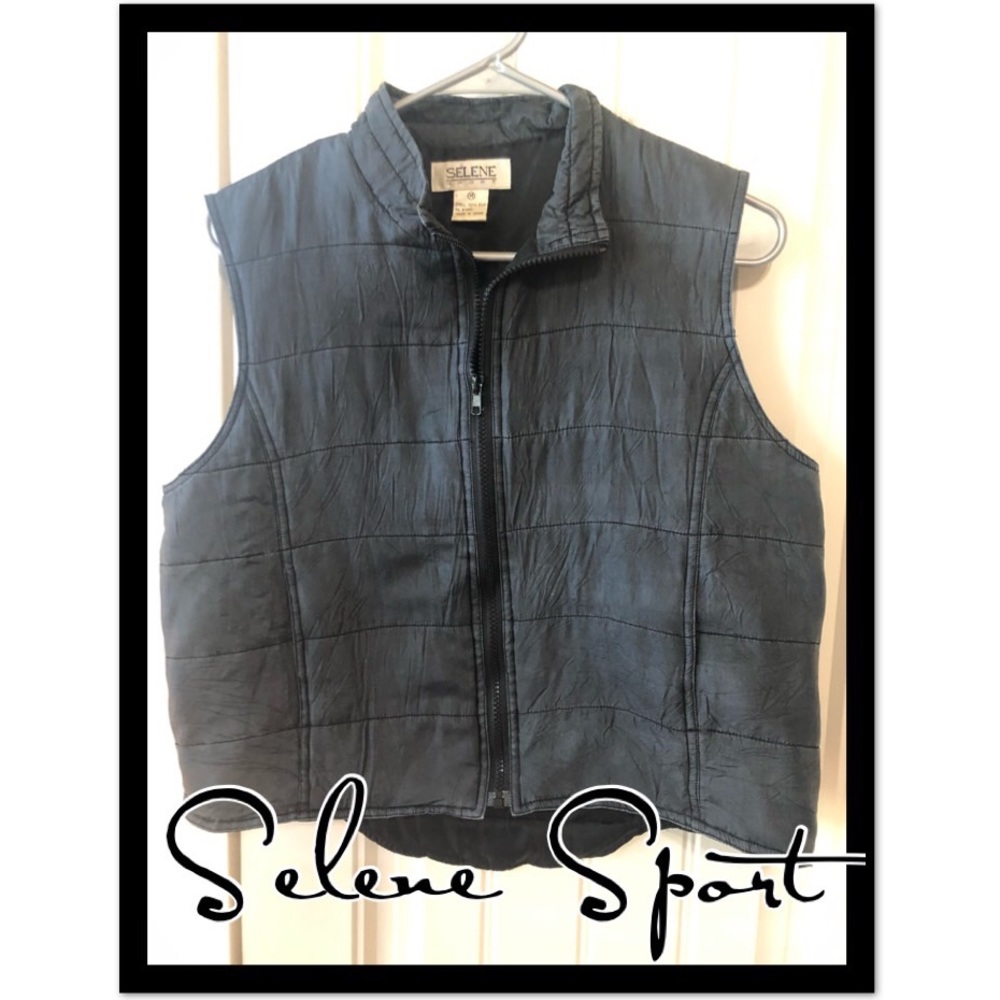 Selene Sport 100% Silk Navy Blue Vest MED